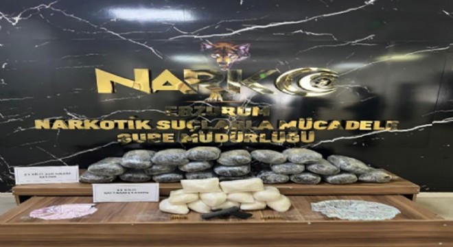 Erzurum’da 23 kilo skunk ve 11 kilo metamfetamin ele geçirildi