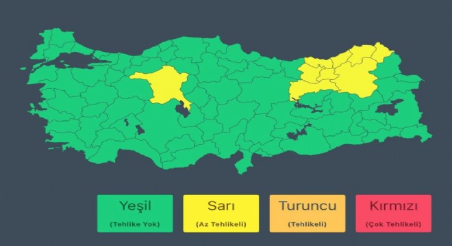 İçişleri Bakanlığı'ndan 9 il için sarı kodlu uyarı
