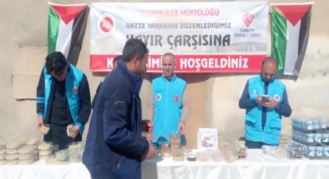 Tekman’da Gazze için hayır çarşısı açıldı