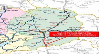 Bingöl - Diyarbakır karayolu tır trafiğine kapatıldı