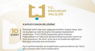 Erzurum'da eğitime 1 gün ara verildi